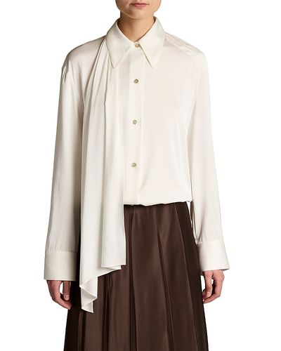 Vince Vince Draped Scarf Tie Long Sleeve Shirt