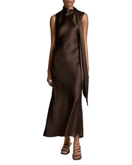 Vince Vince Draped Scarf Tie Sleeveless Dress
