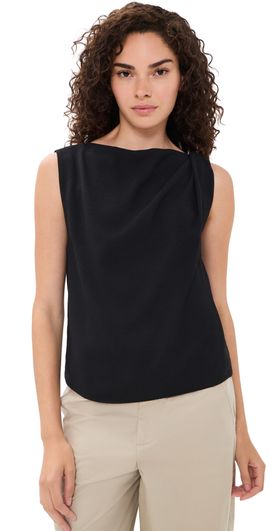 Vince Vince Draped Shoulder Top Black