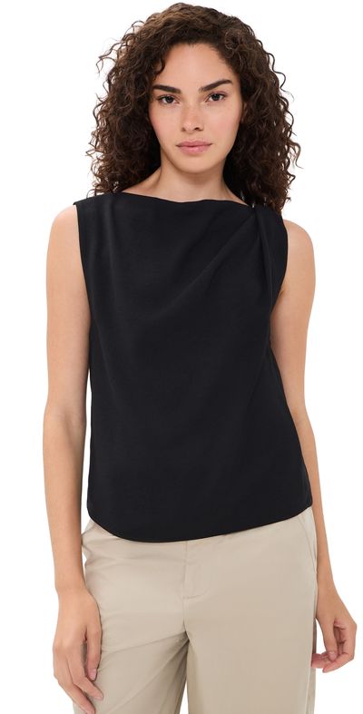 Vince Vince Draped Shoulder Top Black
