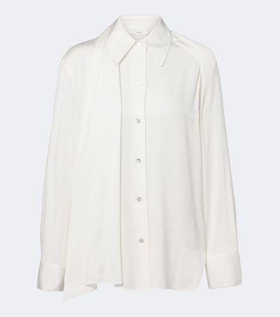 Vince Vince Draped silk-blend satin blouse