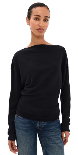 Vince Vince Draped Slash Top Black
