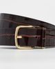 Vince Vince Ellie Leather Croc Belt Black Rose - 5