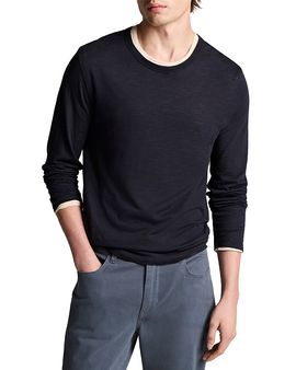 Vince Vince Fine Slub Double Layer Long Sleeve Crewneck Shirt