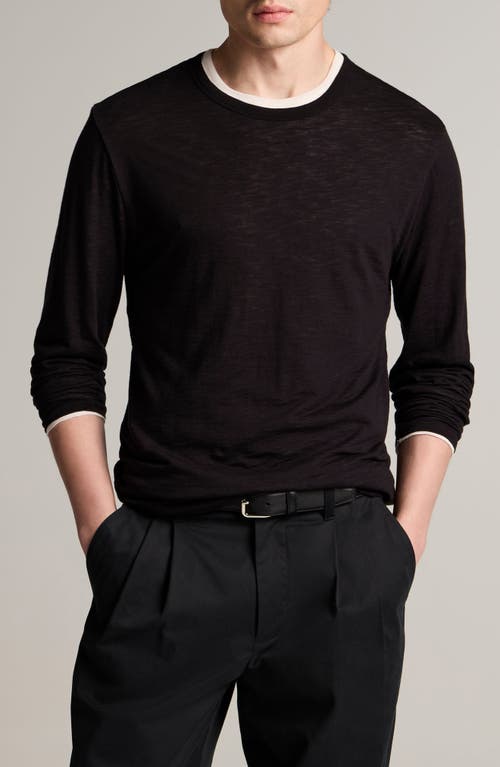 Vince Vince Fine Slub Layered Look Long Sleeve Pima Cotton T-Shirt