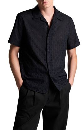 Vince Vince Floral Eyelet Cotton Camp Shirt