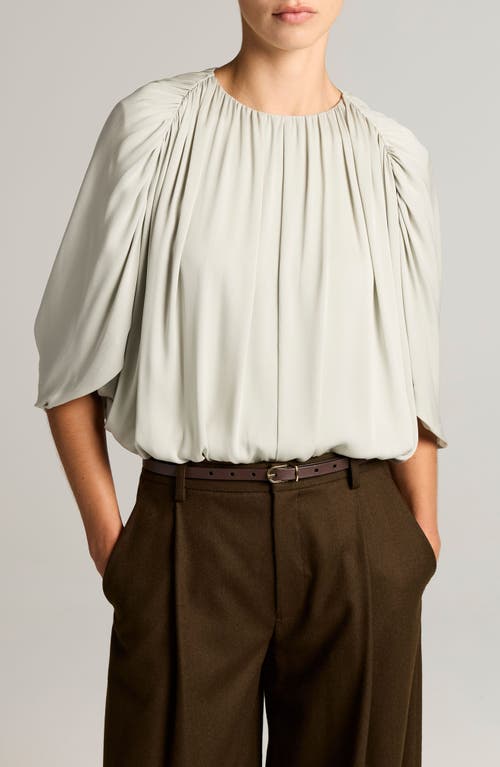 Vince Vince Gathered Silk Cape Bubble Top
