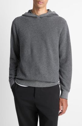 Vince Vince Geometric Jacquard Wool & Cashmere Blend Hoodie