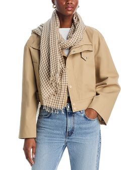 Vince Vince Gingham Cotton Scarf