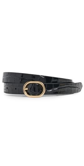Vince Vince Glazed Croco Avery 20mm Belt Black