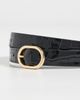 Vince Vince Glazed Croco Avery 20mm Belt Black - 5