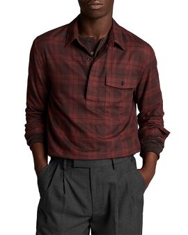 Vince Vince Hamilton Plaid Cotton Classic Fit Popover Shirt