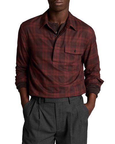 Vince Vince Hamilton Plaid Cotton Classic Fit Popover Shirt