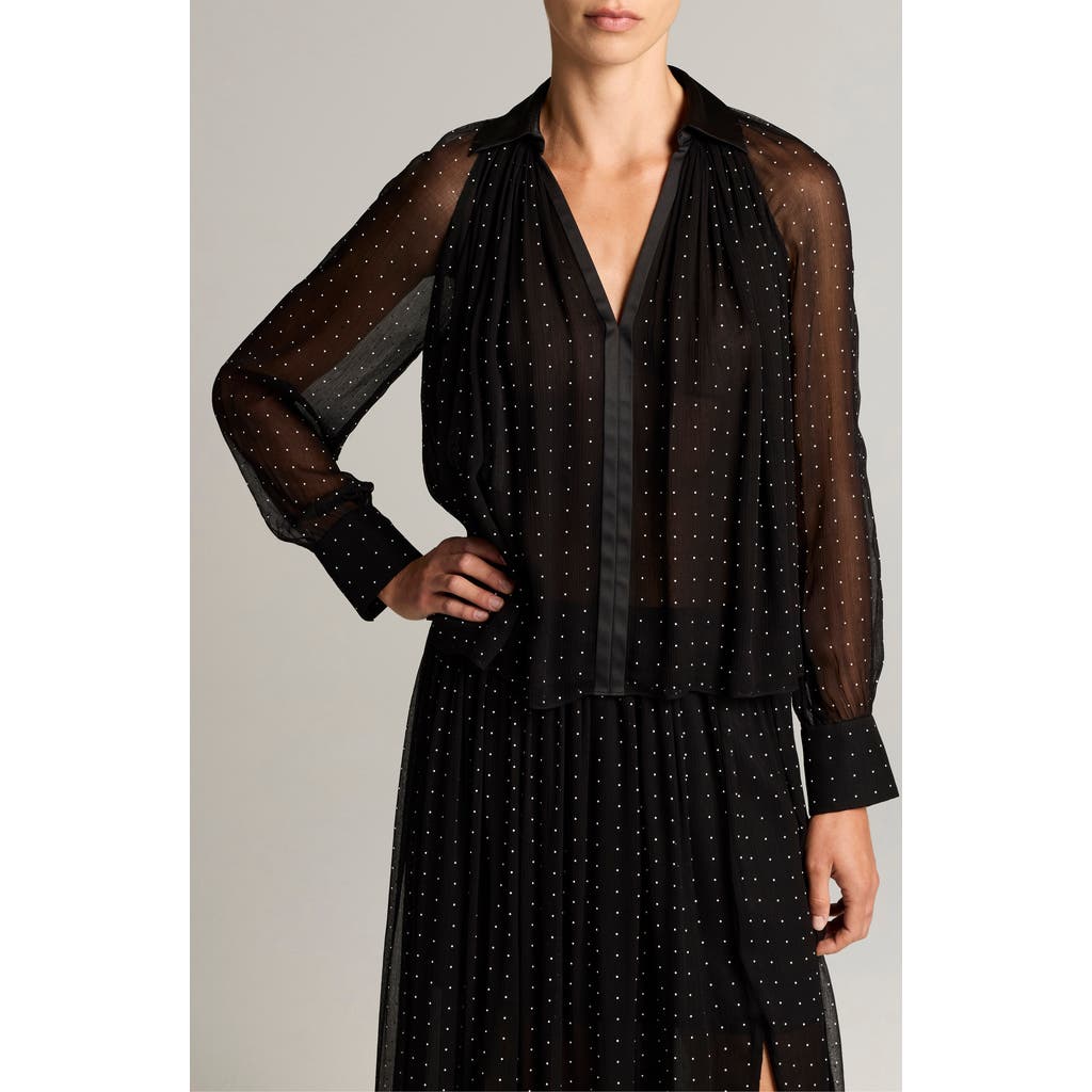 Vince Vince Heat Set Dot Sheer Top