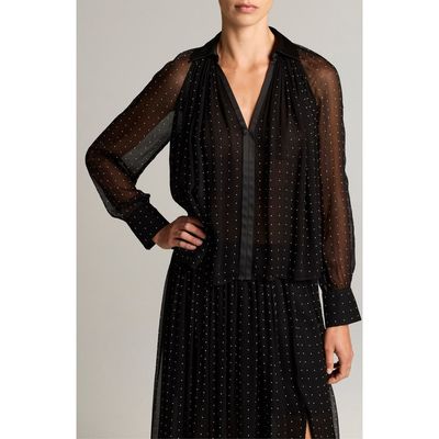 Vince Vince Heat Set Dot Sheer Top
