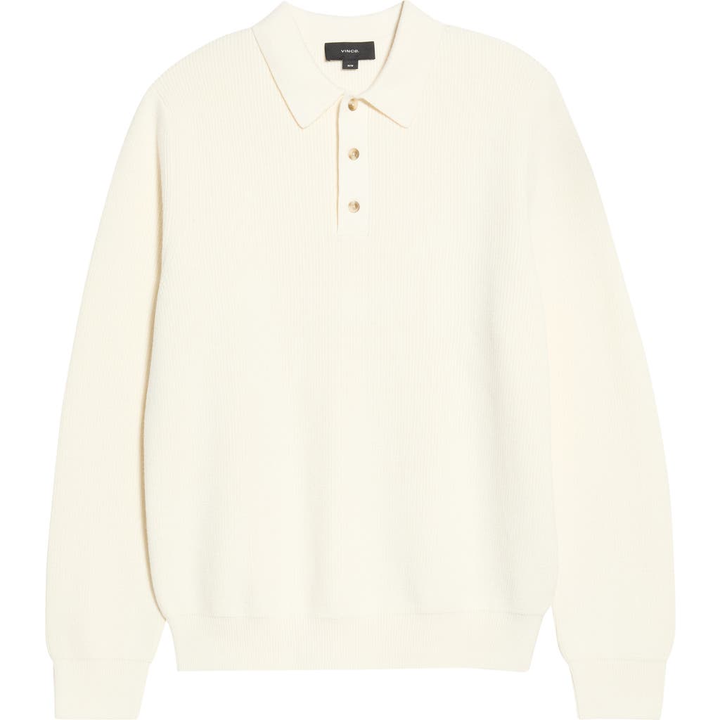Vince Vince Heirloom Shaker Long Sleeve Polo Sweater