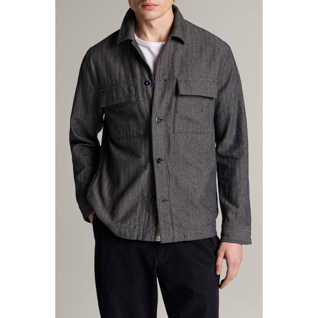 Vince Vince Herringbone Cotton & Linen Overshirt