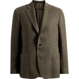 Vince Vince Icon Relaxed Fit Green Mélange Cotton & Linen Sport Coat 