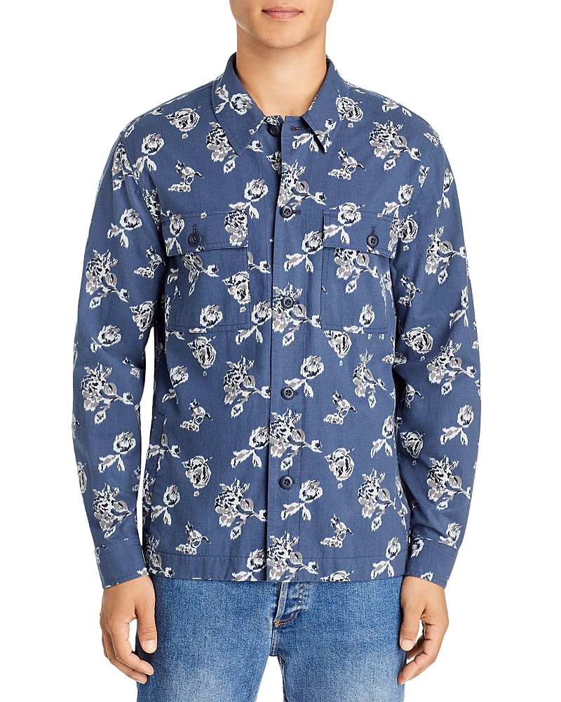 Vince Vince Ikat Floral Long Sleeve Shirt