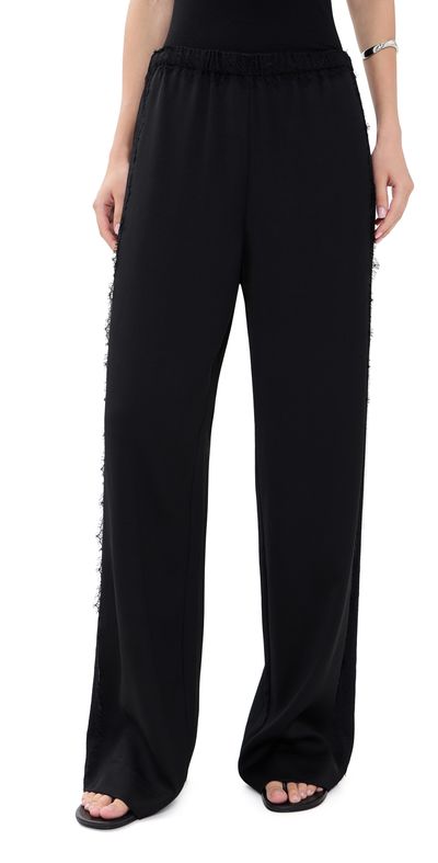 Vince Vince Lace Trim Pull On Trousers Black