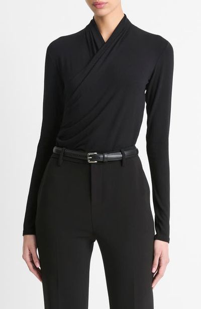 Vince Vince Long Sleeve Knit Wrap Top