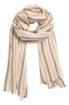 Vince Vince Messa Stripe Cashmere Fringe Scarf