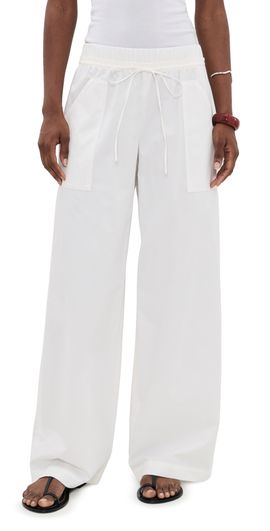 Vince Vince Mid Rise Cotton Drawstring Pants Off White