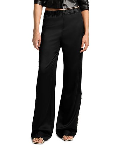 Vince Vince Mid Rise Lace Trim Pull On Pants