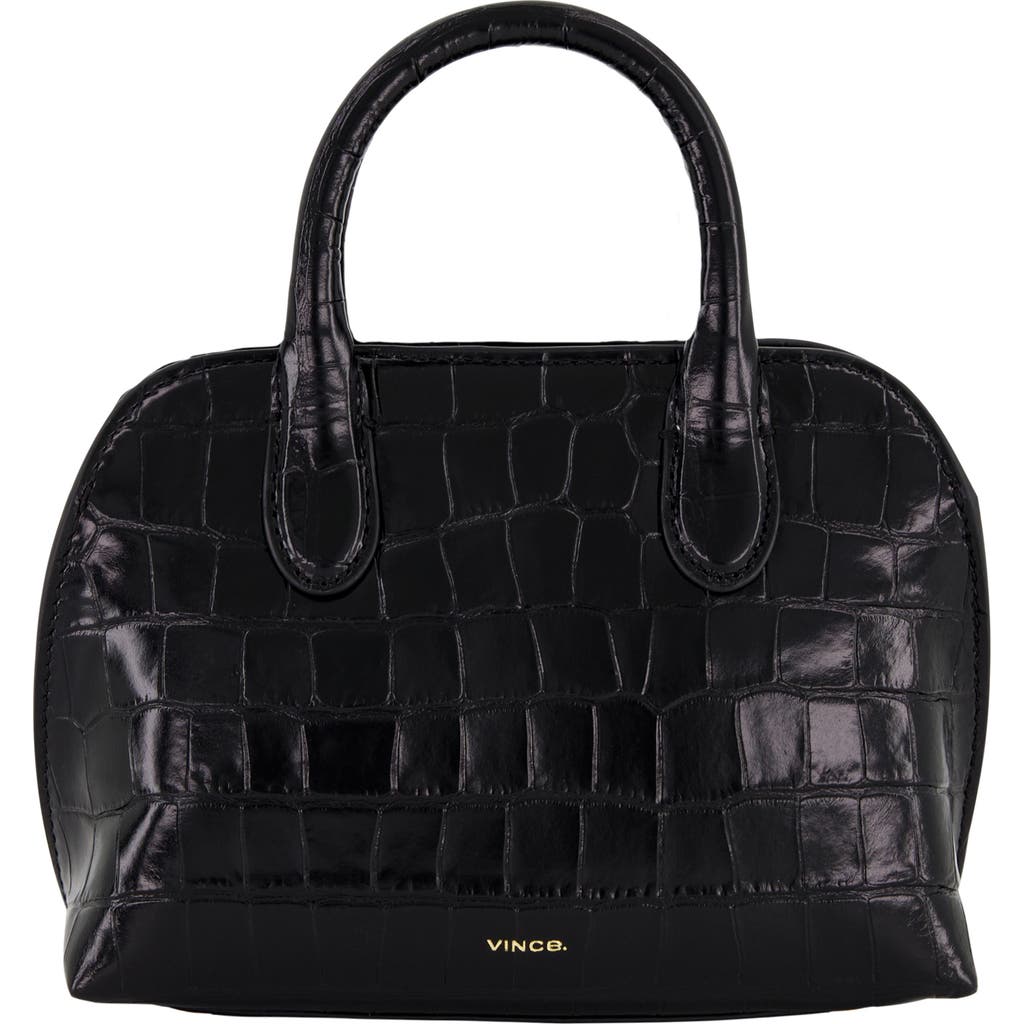 Vince Vince Mini Delphine Croc Embossed Leather Top Handle Bag
