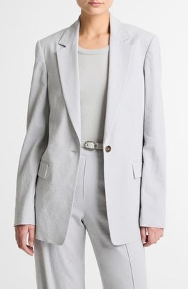 Vince Vince One-Button Linen Blend Blazer