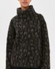 Vince Vince Oversized Turtleneck Jacquard Sweater H Grey Combo - 2