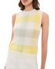 Vince Vince Plaid Crew Neck Shell Tank Dandelion Combo - 1