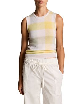 Vince Vince Plaid Crewneck Shell Tank