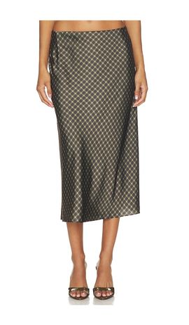 Vince Vince Plaid Ombre Slip Skirt With Lingerie Elastic