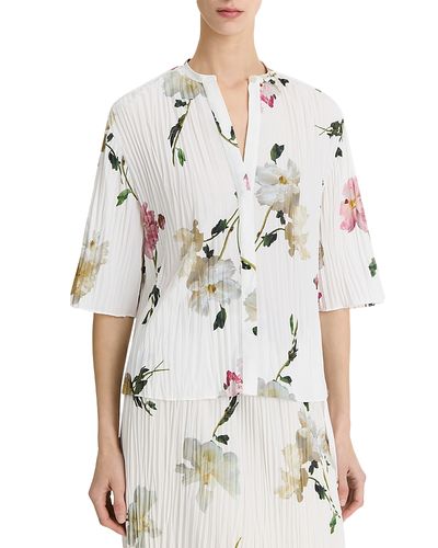 Vince Vince Pleated Wilted Peony Shirt