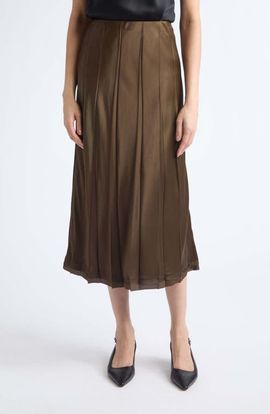 Vince Vince Raw-Edge Pleated Statin Skirt