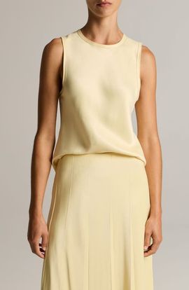 Vince Vince Raw Edge Sleeveless Satin Top