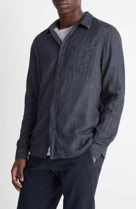 Vince Vince Regular Fit Double Face Button-Up Shirt