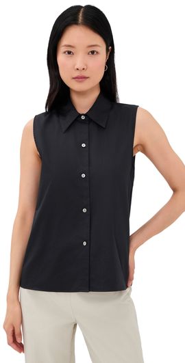 Vince Vince Relaxed Button Down Tank Top Ink