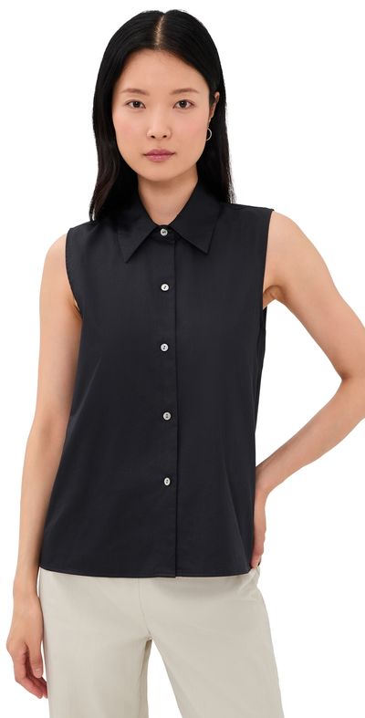 Vince Vince Relaxed Button Down Tank Top Ink