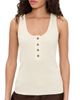 Vince Vince Rib Henley Tank Sun Ivory - 1
