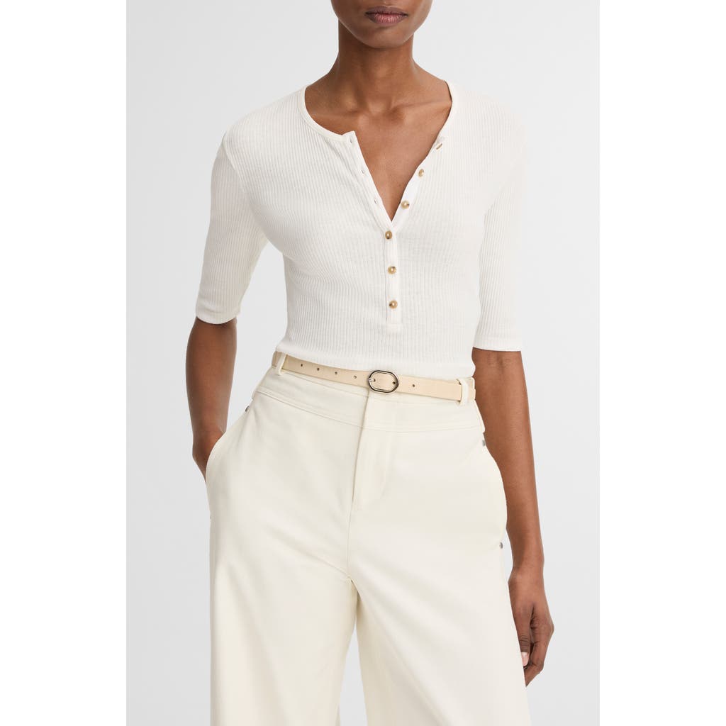 Vince Vince Rib Knit Pima Cotton Henley