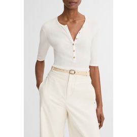 Vince Vince Rib Knit Pima Cotton Henley
