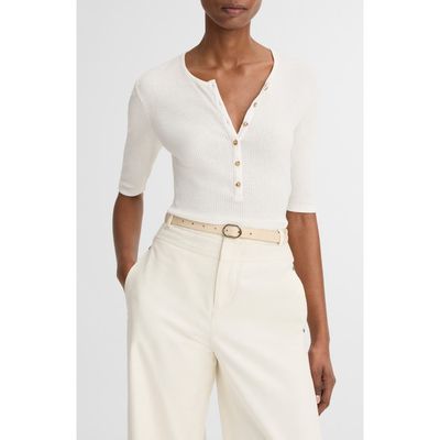 Vince Vince Rib Knit Pima Cotton Henley
