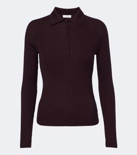 Vince Vince Ribbed-knit wool and silk polo sweater