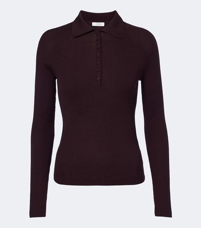 Vince Vince Ribbed-knit wool and silk polo sweater