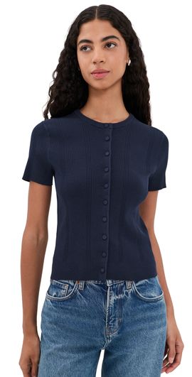 Vince Vince Ribbed Cardigan Ink