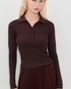 Vince Vince Ribbed Raglan Polo Blackberry - 2