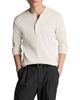 Vince Vince Ribbed Stretch Cotton Henley Shirt - 1