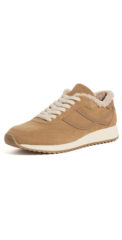 Vince Vince Santa Monica Shearling Sneakers Honey Brown